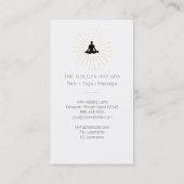 Carte De Visite *~* Gold Sun Rays Méditation Homme Yoga Pose (Dos)