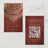 Carte De Visite Gold & Terracotta Elegant Mandala Natural Healing (Devant / Derrière)