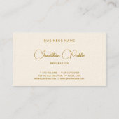 Carte De Visite Gold Text Handwritten Name Luxury Signature Cream (Dos)