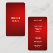 Carte De Visite Gold Text Modèle Professional Elegant Red Damask (Devant / Derrière)