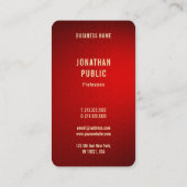 Carte De Visite Gold Text Modèle Professional Elegant Red Damask (Dos)