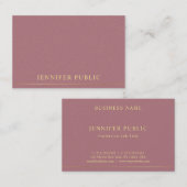 Carte De Visite Gold Text Modèle Professionnel Élégant Moderne (Devant / Derrière)