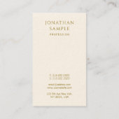 Carte De Visite Gold Texte Modèle Moderne Professionnel Vertical (Dos)