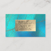 Carte De Visite Gold Tiffany Aqua Sepia Foil Délicat botanique (Dos)