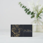 Carte De Visite Gold Tiger noir Design (Debout devant)
