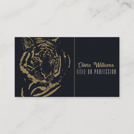 Carte De Visite Gold Tiger noir Design (Devant)