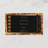 Carte De Visite Gold Tiger Sunflower Collection élégante (Dos)