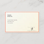 Carte De Visite Gold Tint Gradient & Orange-Rouge Logo Std. (Dos)