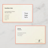 Carte De Visite Gold Tint Gradient & Orange-Rouge Logo Std. (Devant / Derrière)