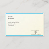 Carte De Visite Gold Tint Gradient & Sky Blue Logo Std. (Dos)