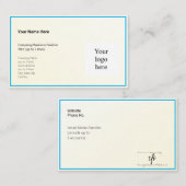 Carte De Visite Gold Tint Gradient & Sky Blue Logo Std. (Devant / Derrière)