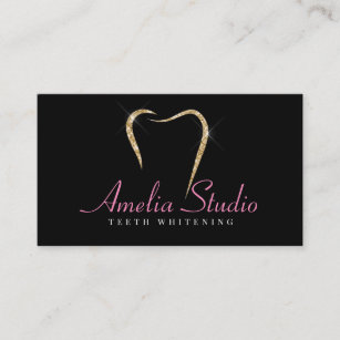Carte De Visite Gold Tooth Logo Design, Dental Design, dents blanc