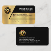 Carte De Visite Gold Trapezium Layers Business Owner (Devant / Derrière)