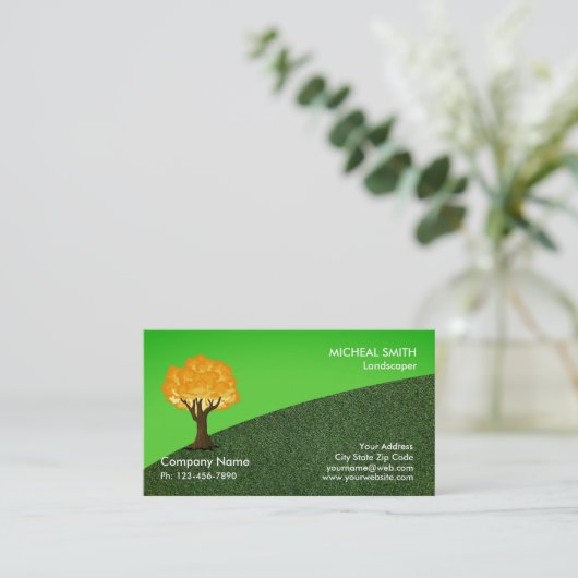 Carte De Visite Gold Tree Garden - Garderie de pelouse et paysage (Debout devant)