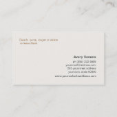 Carte De Visite Gold Tree Holistic Health Healer (Dos)