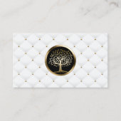 Carte De Visite Gold Tree Logo Moderne White Quilts Salon & SPA (Devant)