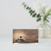 Carte De Visite Gold Tree Woman Silhouette,Zen Stones Brown (Debout devant)