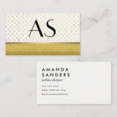 Carte De Visite Gold Trim et Pois (Devant / Derrière)