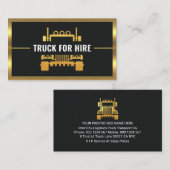 Carte De Visite Gold Truck Border Frame Trucker (Devant / Derrière)