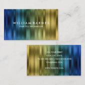 Carte de visite Gold Turquoise Blue Stripes (Devant / Derrière)