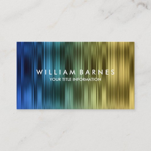Carte de visite Gold Turquoise Blue Stripes (Devant)