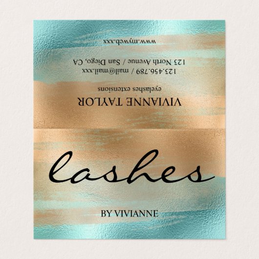 Carte de visite Gold Turquoise Lashes (Extérieur déplié)