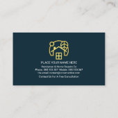 Carte De Visite Gold Wave Blue Grey Layers Handyman (Dos)