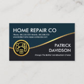 Carte De Visite Gold Wave Blue Grey Layers Handyman (Devant)