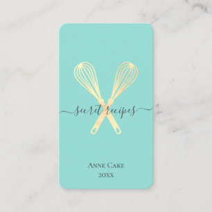 Carte De Visite Gold Whisk Bakery Chef Traiteur modifiable Code Qr