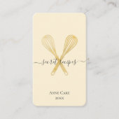 Carte De Visite Gold Whisk Bakery Chef Traiteur modifiable Code Qr (Devant)