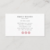 Carte De Visite Gold Whisk Pink Baker boulangerie Chef traiteur (Dos)