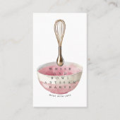Carte De Visite Gold Whisk Pink Baker boulangerie Chef traiteur (Devant)