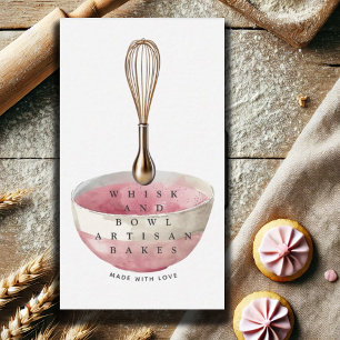 Carte De Visite Gold Whisk Pink Baker boulangerie Chef traiteur