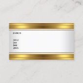 Carte De Visite Gold White Elegant Classy (Dos)