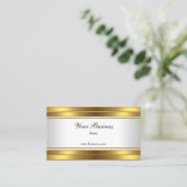 Carte De Visite Gold White Elegant Classy (Debout devant)