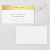 Carte De Visite Gold White Elegant Simple Template Connect With Us (Devant / Derrière)
