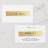 Carte De Visite Gold White Luxueux moderne Modèle professionnel (Devant / Derrière)