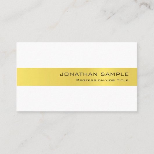 Carte De Visite Gold White Luxury Design professionnel tendance (Devant)