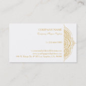 Carte De Visite Gold White Paisley Mandala (Dos)