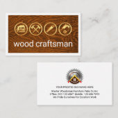 Carte De Visite Gold Woodman Tools On Timber Wood (Devant / Derrière)