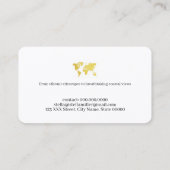 Carte De Visite Gold World Map Travel Consultant (Dos)