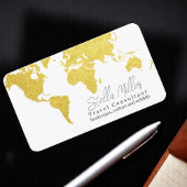 Carte De Visite Gold World Map Travel Consultant