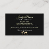 Carte De Visite Gold World Map Trip Globe Travel Agent (Dos)