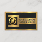 Carte De Visite Gold Wrench Frame Electrical Engineer (Devant)