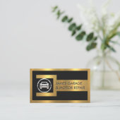 Carte De Visite Gold Wrench Frame Silver Car Nut Logo (Debout devant)