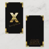 Carte de visite Gold X Initial et Borders (Devant / Derrière)