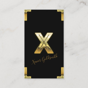 Carte de visite Gold X Initial et Borders