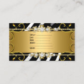 Carte De Visite Gold Zebra Black White Jewel Image (Dos)