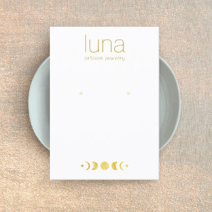 Carte De Visite Gold Zodiac Lune Phase White Eear Display Busi