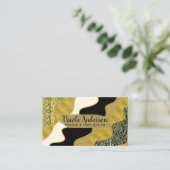 Carte De Visite Golden Abstrait Wave Modern Gold Glam tendance (Debout devant)